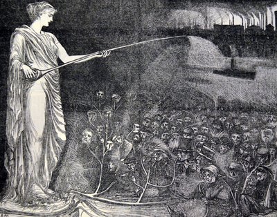 Tobacco seen as a consolation for the poor, 1869 by George du Maurier