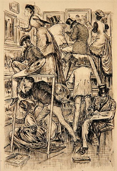 Varnishing Day at the Royal Academy by George du Maurier