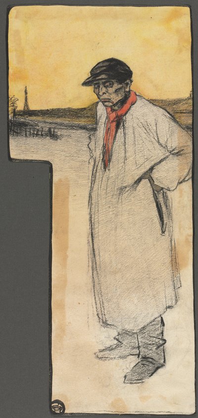 Design for a Book Illustration, Standing Male Figure by George Dupuis