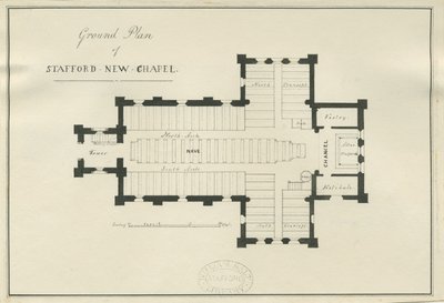 Stafford - Ground plan of Christ Church by George E. Hamilton
