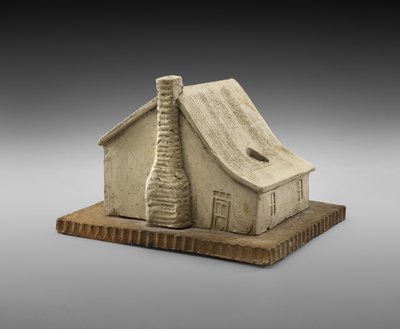 Log Cabin Inkwell by George E. Ohr