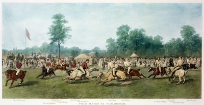 Polo Match at Hurlingham Between the Horse Guards (Blue) and the Monmouthshire Team, 7th July 1877 by George Earl