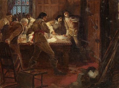 Yeamans and Bowcher Surprised While Plotting to Deliver Bristol Castle to the King by George Edmund Butler