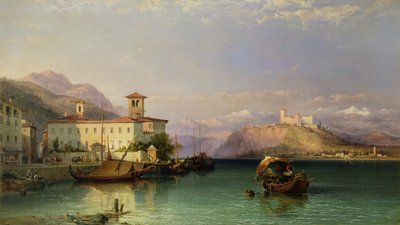 Arona and the Castle of Angera, Lake Maggiore by George Edwards Hering