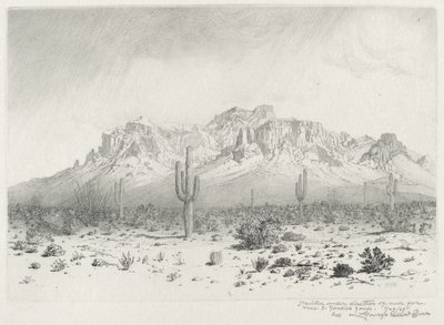 Superstition Mountain, Apache Trail, Arizona (no.1) by George Elbert Burr