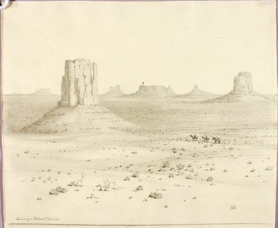 Untitled (transfer drawing for Desert Monuments, Arizona) by George Elbert Burr