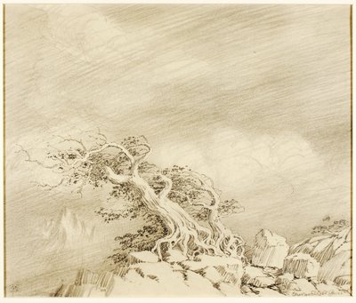 Untitled (transfer drawing for Storm near Timberline) by George Elbert Burr