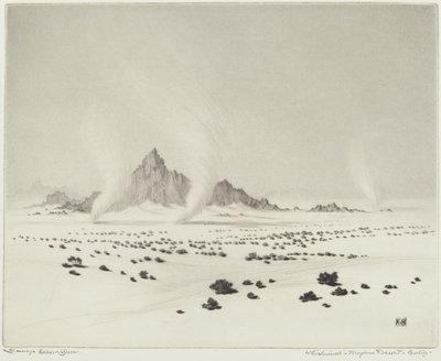 Whirlwinds, Mojave Desert, California by George Elbert Burr
