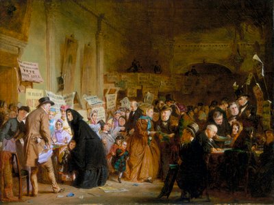 An Infant Orphan Election at the London Tavern, Polling, 1865 by George Elgar Hicks