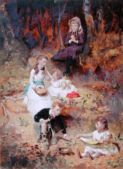 Five Children Playing in the Forest by George Elgar Hicks