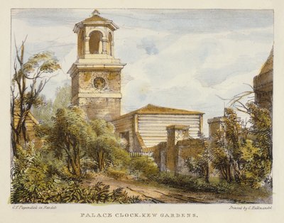 Palace Clock, Kew Gardens, plate 7 from Kew Gardens: A Series of Twenty-Four Drawings on Stone, engraved by Charles Hullmandel by George Ernest after Papendiek