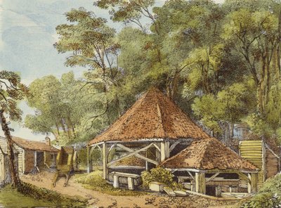 Water Works, Kew Gardens, plate 22 from Kew Gardens: A Series of Twenty-Four Drawings on Stone, engraved by Charles Hullmandel, published 1820 by George Ernest after Papendiek