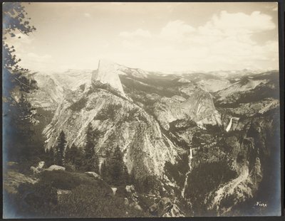 Back of Half Dome - Vernal and Nevada Falls From Near Glacier Point - Yosemite by George Fiske