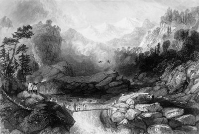 Crossing by a Sangha, near Jumnootree by George Francis White