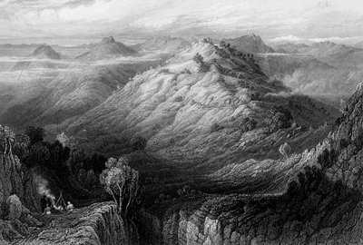 The Abbey and Hills from near Mussooree, 1838 by George Francis White