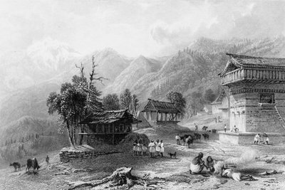 Village of Khandoo, on the Choor Mountain by George Francis White