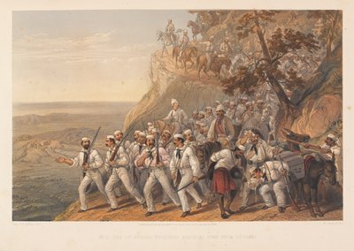 The 1st Bengal Fusiliers Marching Down from Dugshai, 1857 by George Francklin Atkinson