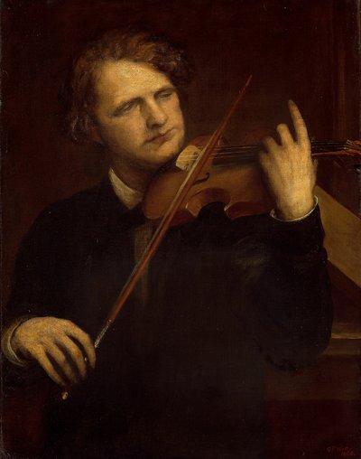 A Lamplight Study: Herr Joachim, 1868 by George Frederick Watts