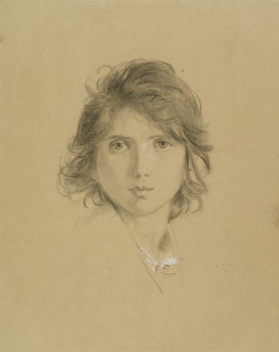 Study for the Head of a Boy in Peasants of the Campagne during the Vintage, c.1860 by George Frederick Watts