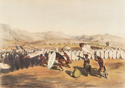 King Mpande Reviewing His Troops at Nonduengu by George French Angas