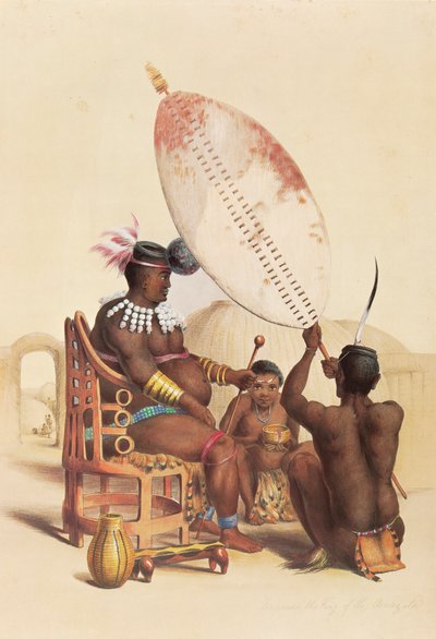 Mpande, the Zulu king, surrounded by his warriors by George French Angas