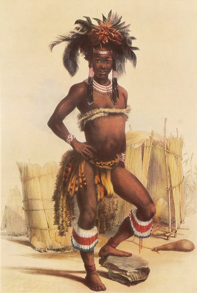 Nc’pae, a Young Zulu Man in His Dancing Costume by George French Angas