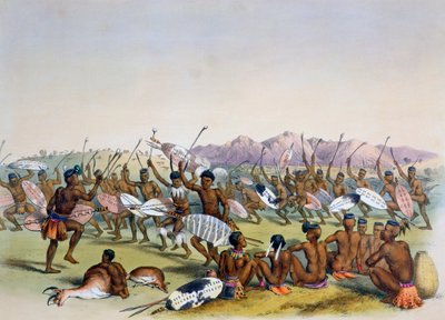 Zulu Hunting Dance Near the Engooi Mountains, 1849 by George French Angas