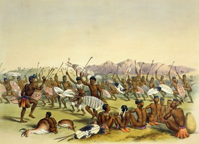 Zulu Hunting Dance near the Engooi Mountains by George French Angas