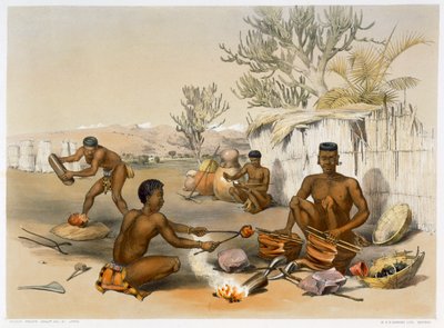 Zulu Blacksmiths at Work, 1849 by George French Angas