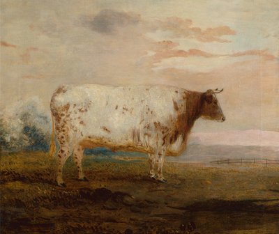 Juno, A Red Short Horn Cow in an Extensive Landscape by George Garrard
