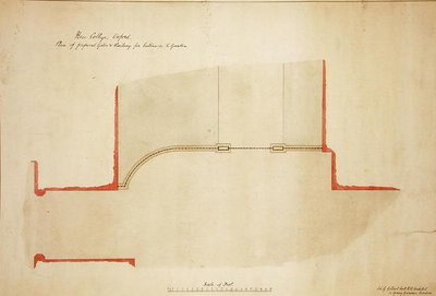 New College Oxford: Proposed Gates and Railing for Entrance to Garden by George Gilbert Scott