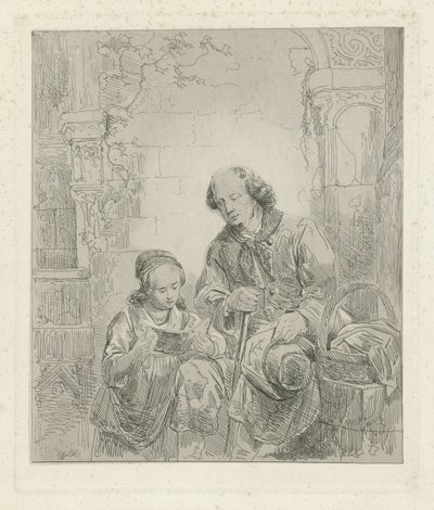 Girl Reading to a Man from a Book by George Gillis Haanen
