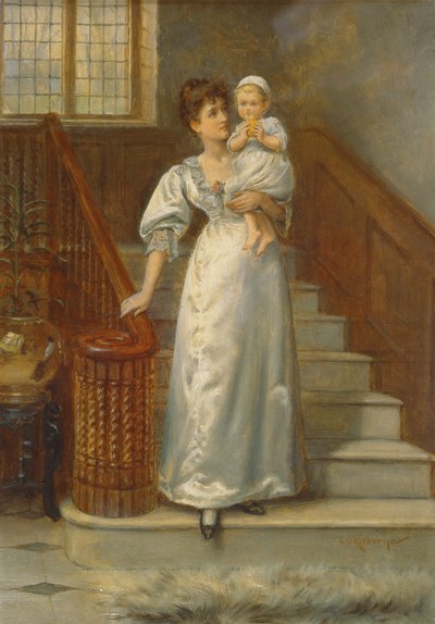 On the Staircase by George Goodwin Kilburne