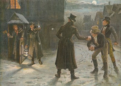 Snowballing the Watchmen: A Christmas Frolic in the Tom and Jerry Times by George Goodwin Kilburne