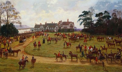 The Cheshire Hunt - the Meet at Calveley Hall by George Goodwin Kilburne