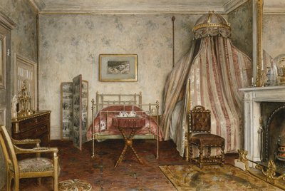 View of the Bedroom where Napoleon III died, Camden Place, Chislehurst, Kent, 1873 by George Goodwin Kilburne