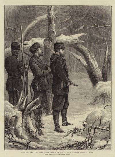 Waiting for the Bear, the Prince of Wales at a Russian Imperial Hunt by George Goodwin Kilburne