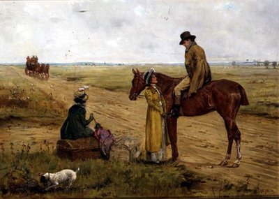 Waiting for the Stage Coach by George Goodwin Kilburne