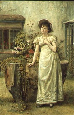 Young Woman beside a Tree Stump by George Goodwin Kilburne