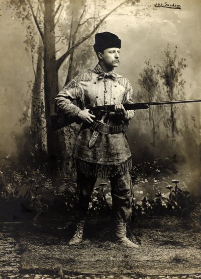 Theodore Roosevelt in buckskin, Dakota Territory c.1885 by George Grantham   Bain News Service Bain