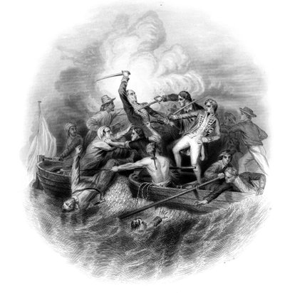 Gunboat encounter between Nelson and Don Miguel Tyrason, 1797 by George Greatbatch