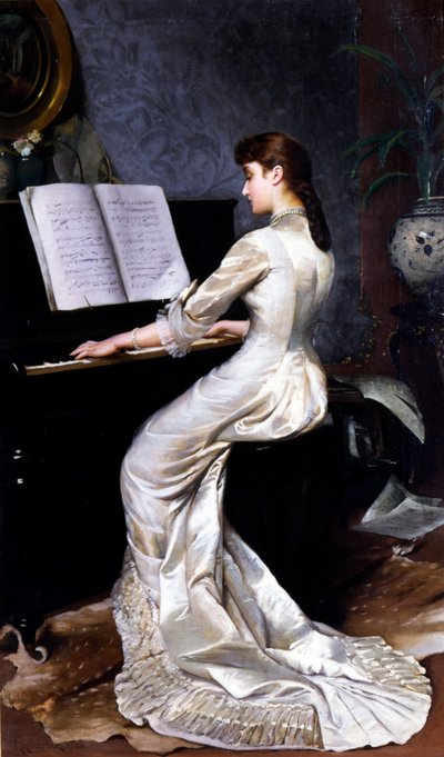 Song without Words, Piano Player, 1880 by George Hamilton Barrable