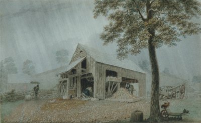 Rainstorm, Cider Mill at Redding, Connecticut by George Harvey