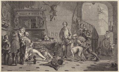 Shakespeare brought before Sir Thomas Lucy for poaching deer (engraving) by George Harvey