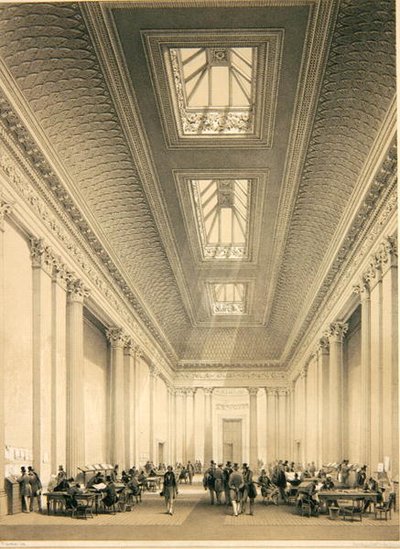 Interior of the Hall of Commerce, Threadneedle Street, London, c.1850 by George Hawkins