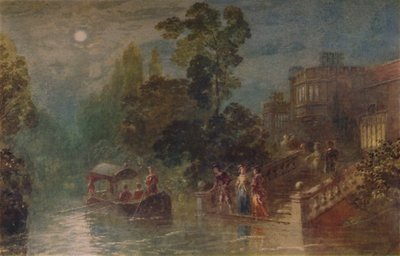 Moonlight: the Terrace, Haddon Hall by George Haydock Dodgson