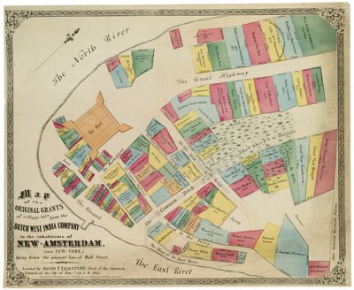 Map of the Original Grants of Village Lots from the Dutch West India Company to the Inhabitants of New-Amsterdam (now New-York) by George Hayward