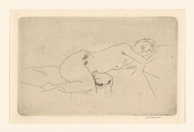 Reclining Female Nude by George Hendrik Breitner (signed by artist)