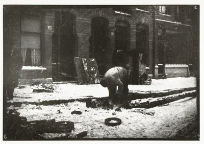 Construction Worker at Work in the Snow in Amsterdam by George Hendrik Breitner