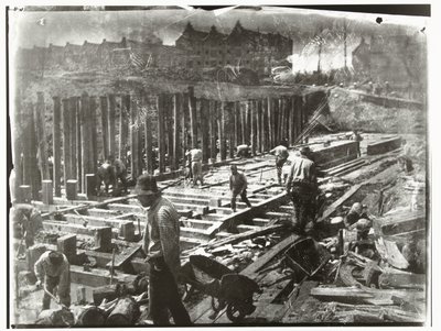 Construction Workers in a Construction Pit on Van Diemenstraat in Amsterdam by George Hendrik Breitner